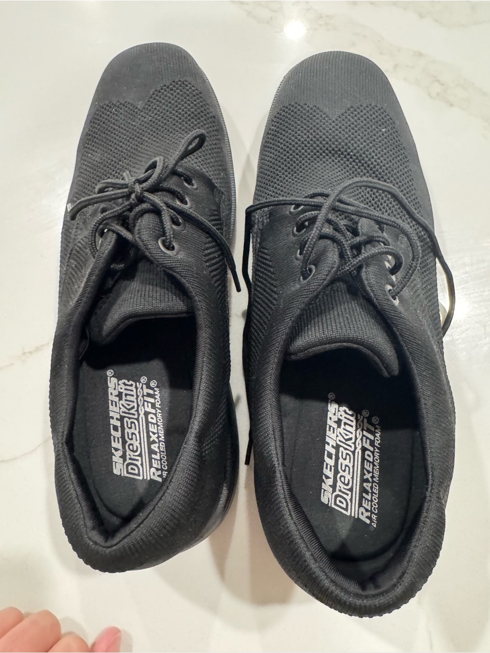 Skechers Men’s Black Knit Lace-Up Sneakers